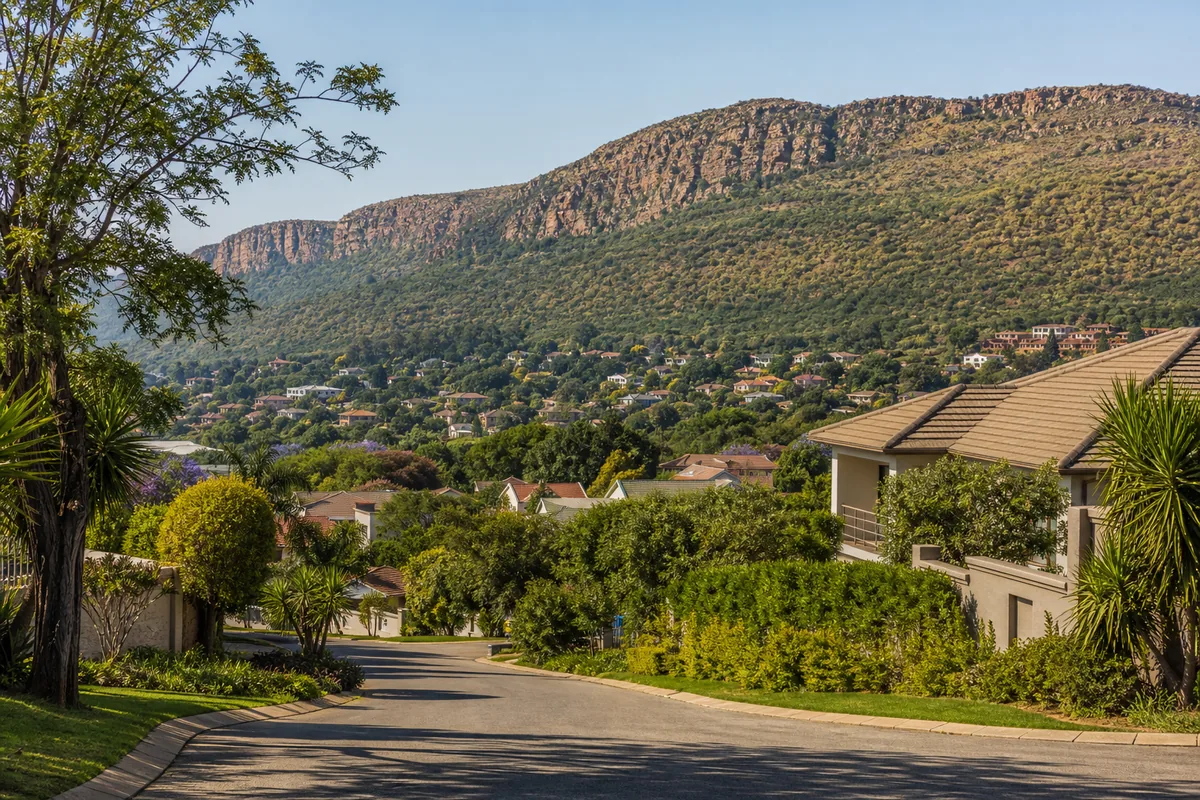 Homes below the Magaliesberg and nature reserve slopes in Wonderboom, within HoneySucker's Pretoria North septic service coverage